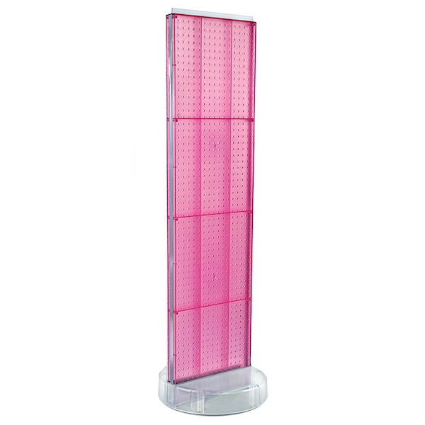2 Sided- Pink Pegboard Floor Display On A Revolving Round Studio Base